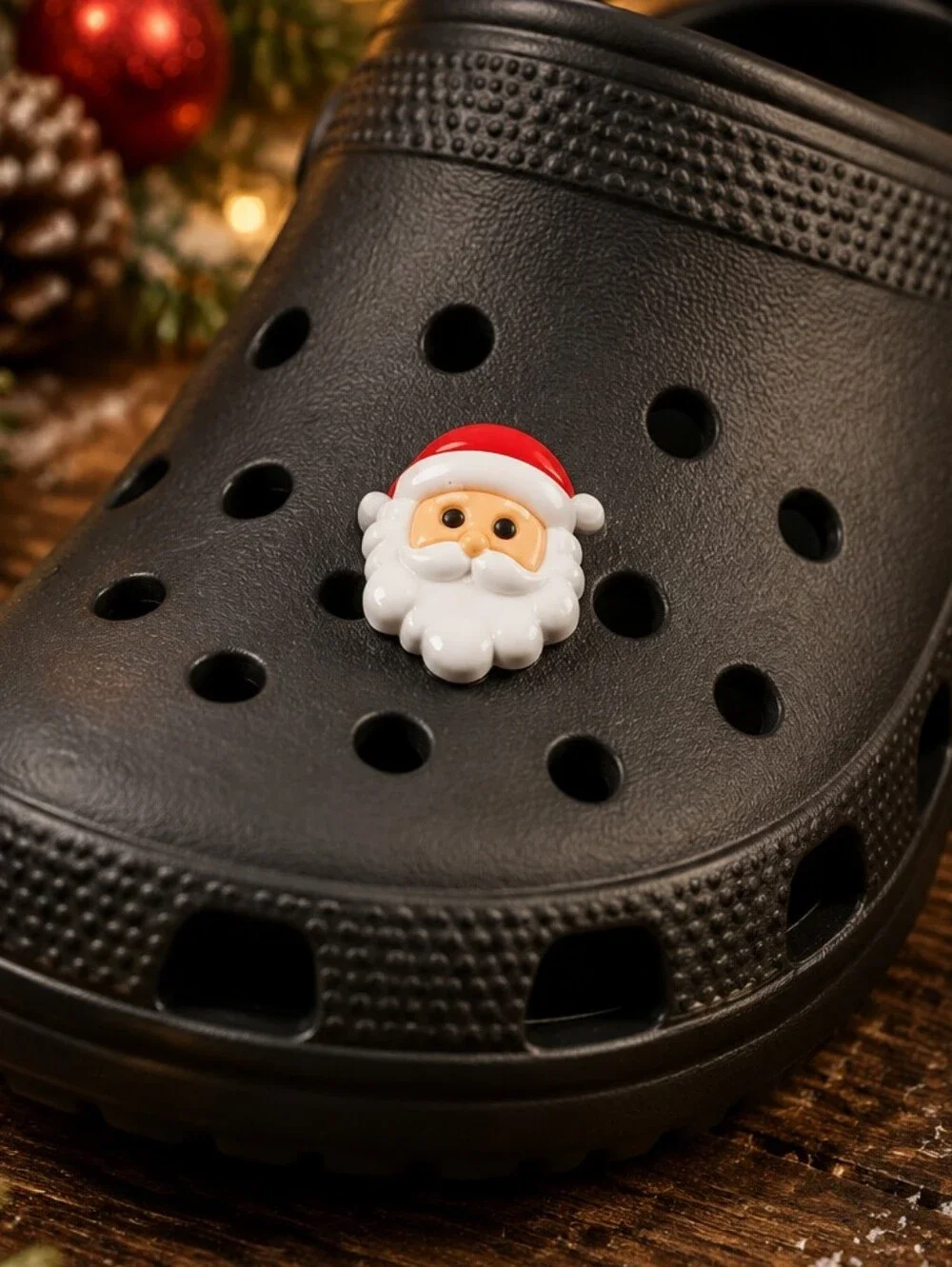 Santa Face Croc Shoe Charm Christmas Claus Holiday Novelty Xmas Jibbitz Style